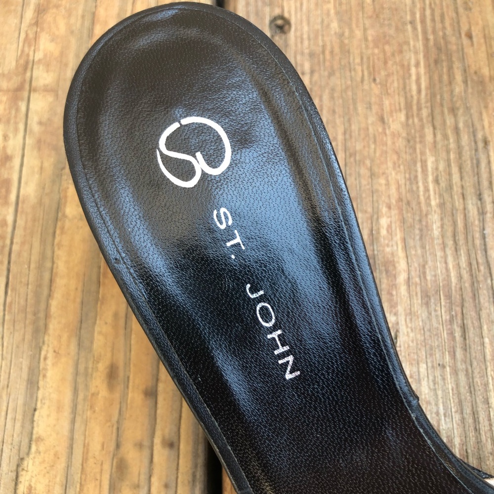 St. John Python Print Studded Kitten Heels Shoes - image 4